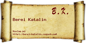 Berei Katalin névjegykártya